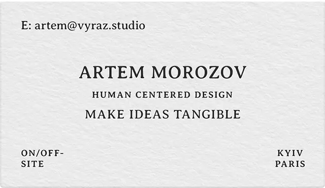 Business card, front